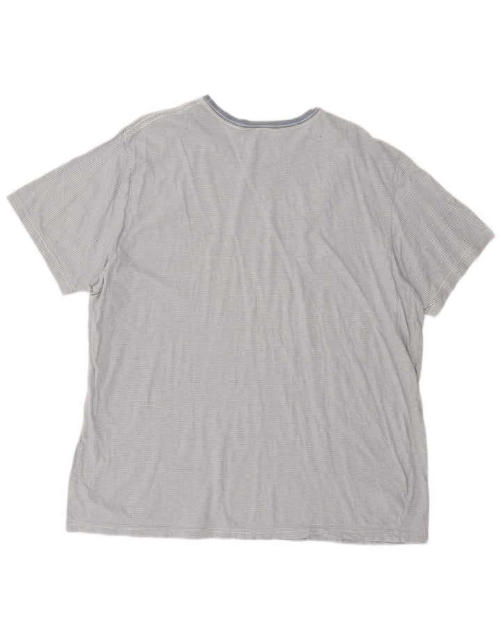 Eddie Bauer Mens T-Shirt Top 2XL Grey Pinstripe Cotton