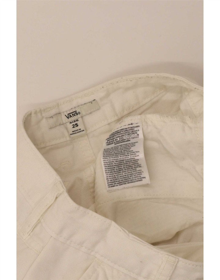 Vans Womens Straight Cargo Trousers W25 L27 White Cotton