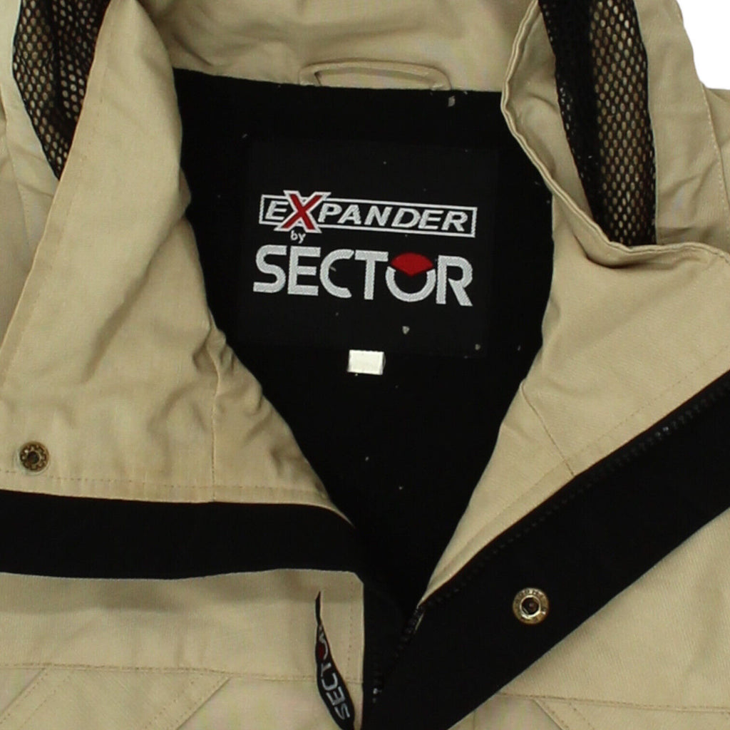 Sector Expander Mens Khaki Hooded Utility Coat | Vintage Designer Jacket VTG | Vintage Messina Hembry | Thrift | Second-Hand Messina Hembry | Used Clothing | Messina Hembry 