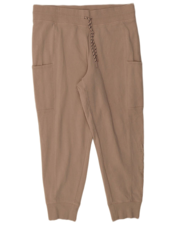 Reebok Womens Graphic Tracksuit Trousers Joggers UK 18 XL  Beige Cotton