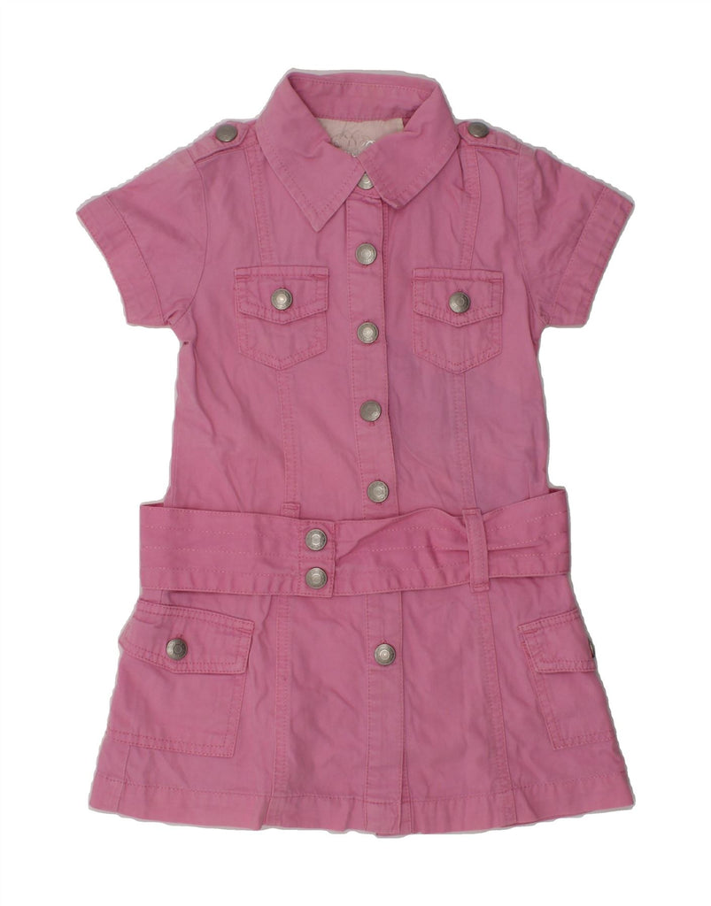 GUESS Girls Military Short Sleeve Shirt Dress 2-3 Years Small Pink Cotton | Vintage Guess | Thrift | Second-Hand Guess | Used Clothing | Messina Hembry 