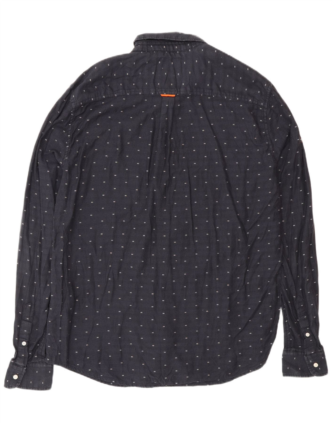 SUPERDRY Mens Regular Fit Shirt XL Navy Blue Spotted Cotton