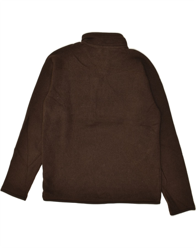 EDDIE BAUER Mens Zip Neck Sweatshirt Jumper Medium Brown Polyester | Vintage Eddie Bauer | Thrift | Second-Hand Eddie Bauer | Used Clothing | Messina Hembry 