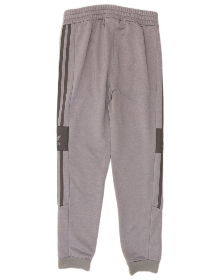 ADIDAS Boys Tracksuit Trousers Joggers 11-12 Years Grey Colourblock