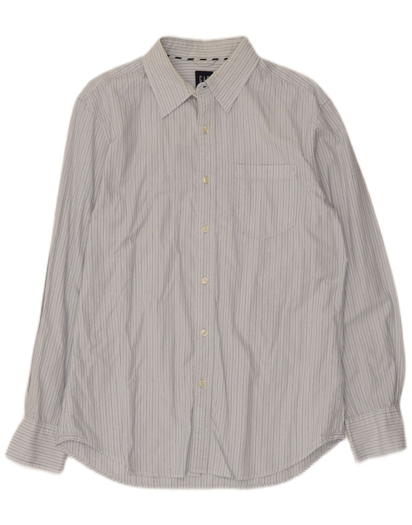 Gap Mens Shirt Medium Blue Pinstripe Cotton