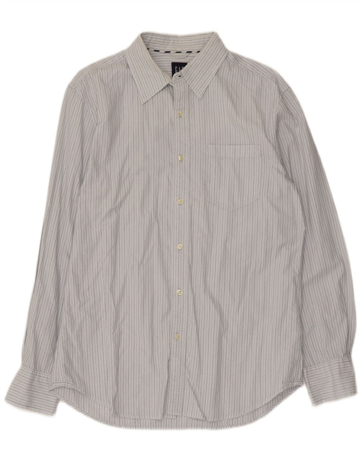 Gap Mens Shirt Medium Blue Pinstripe Cotton