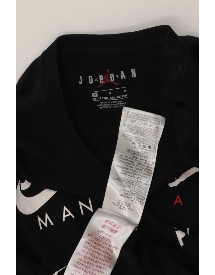 Jordan Boys Graphic Top Long Sleeve 10-11 Years Medium Black Cotton