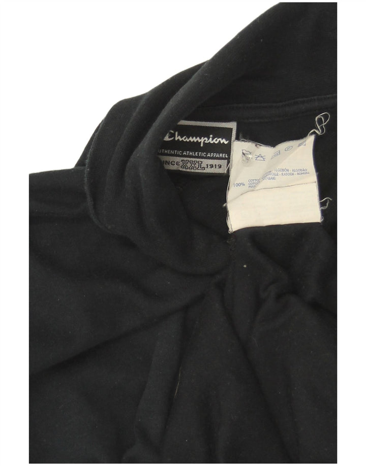 Champion Mens Top Long Sleeve 2XL Black Cotton