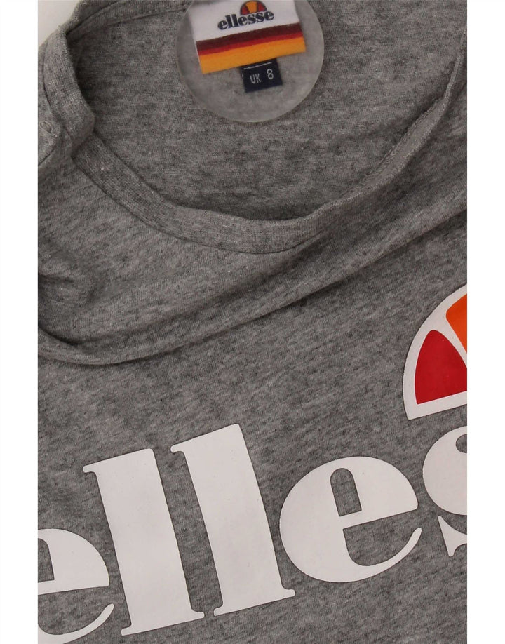 Ellesse Womens Graphic T-Shirt Top UK 8 Small Grey