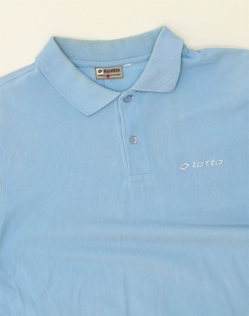 LOTTO Mens Polo Shirt Medium Blue Cotton | Vintage Lotto | Thrift | Second-Hand Lotto | Used Clothing | Messina Hembry 