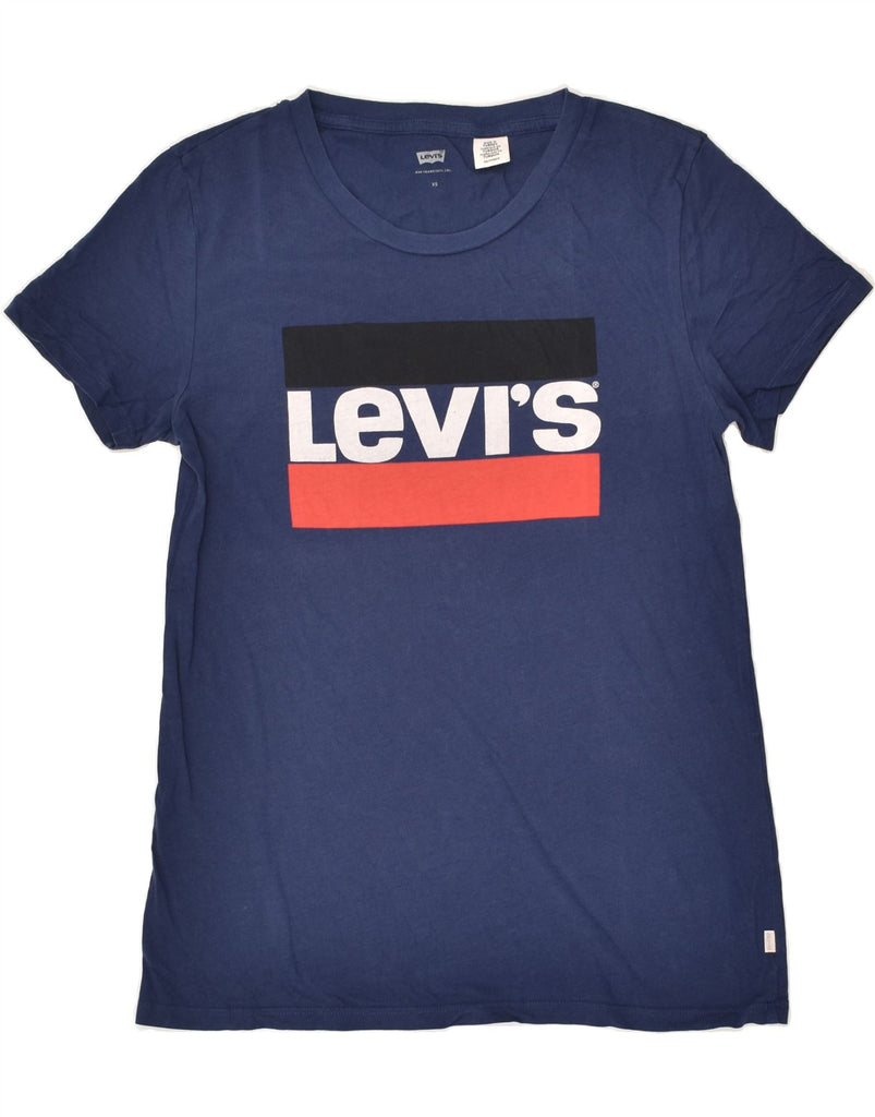 LEVI'S Mens Graphic T-Shirt Top XS Navy Blue Cotton | Vintage Levi's | Thrift | Second-Hand Levi's | Used Clothing | Messina Hembry 