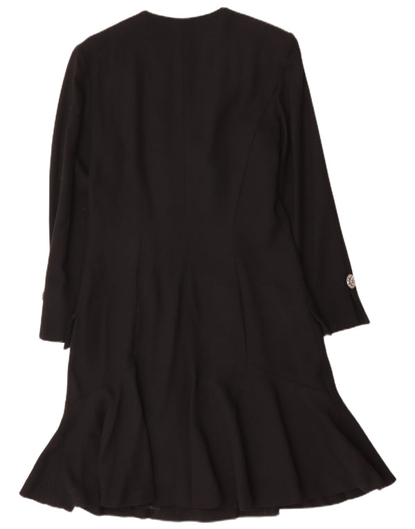 Soprano Womens Long Sleeve Shirt Dress UK 14 Medium Black Wool