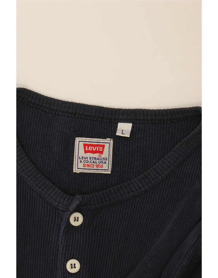 Levi's Womens T-Shirt Top UK 14 Large Navy Blue