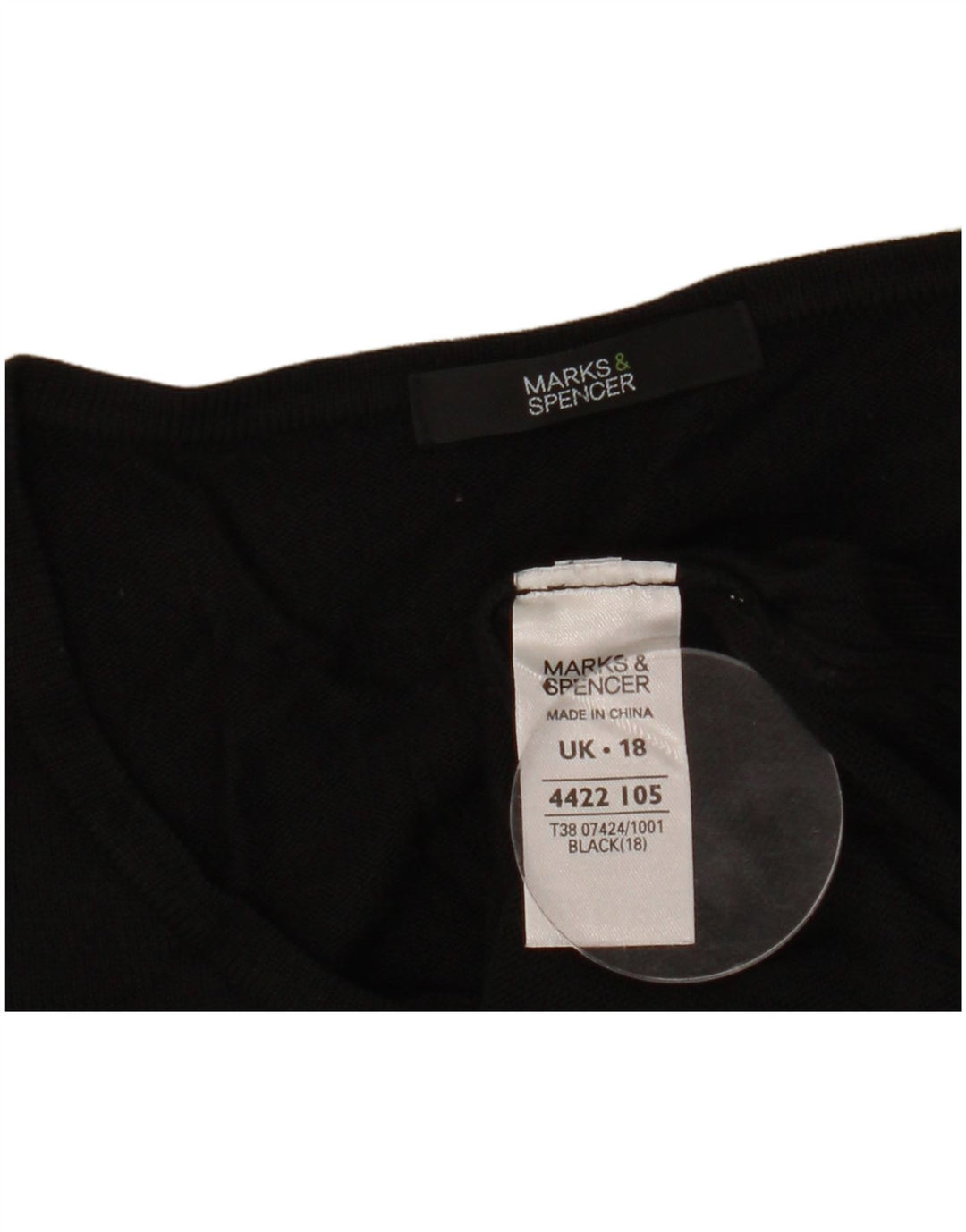 MARKS & SPENCER Womens Oversized Crew Neck Jumper Sweater UK 18 XL  Black