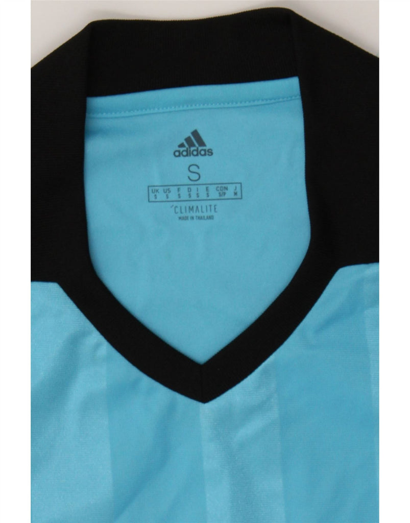 ADIDAS Mens Climalite Polo Shirt Small Blue Striped Polyester Vintage Adidas and Second-Hand Adidas from Messina Hembry 