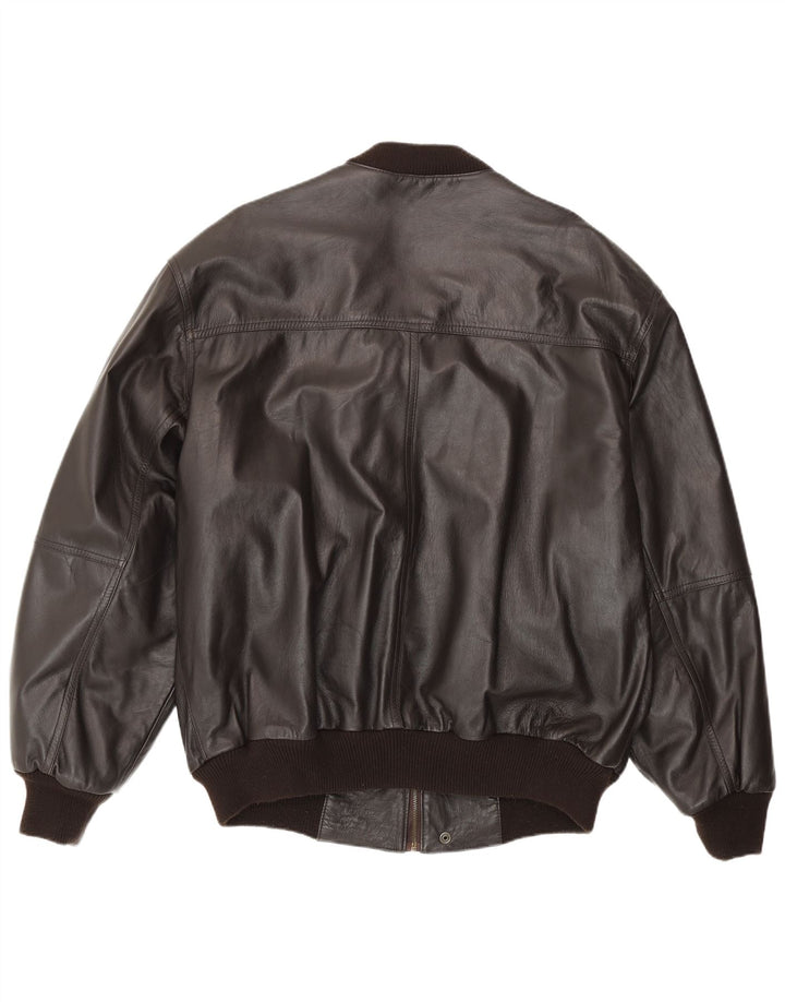 Vintage Mens Leather Jacket UK 40 Large Brown Leather