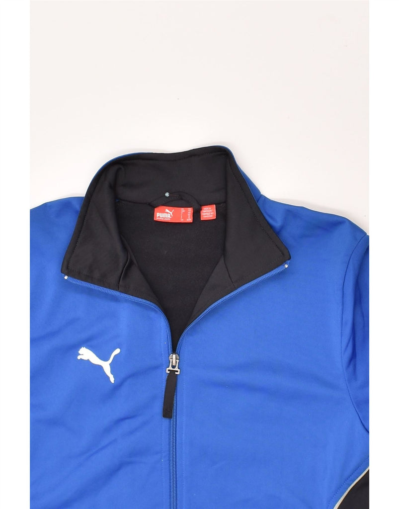 PUMA Boys Tracksuit Top Jacket 11-12 Years Blue Colourblock Polyester | Vintage Puma | Thrift | Second-Hand Puma | Used Clothing | Messina Hembry 