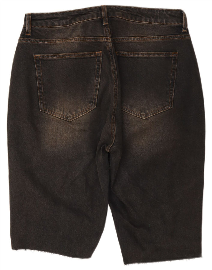 Topshop Womens Denim Shorts W30 Medium Black Cotton