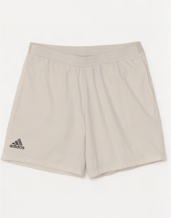 Adidas Mens Sport Shorts XL White Check Polyester