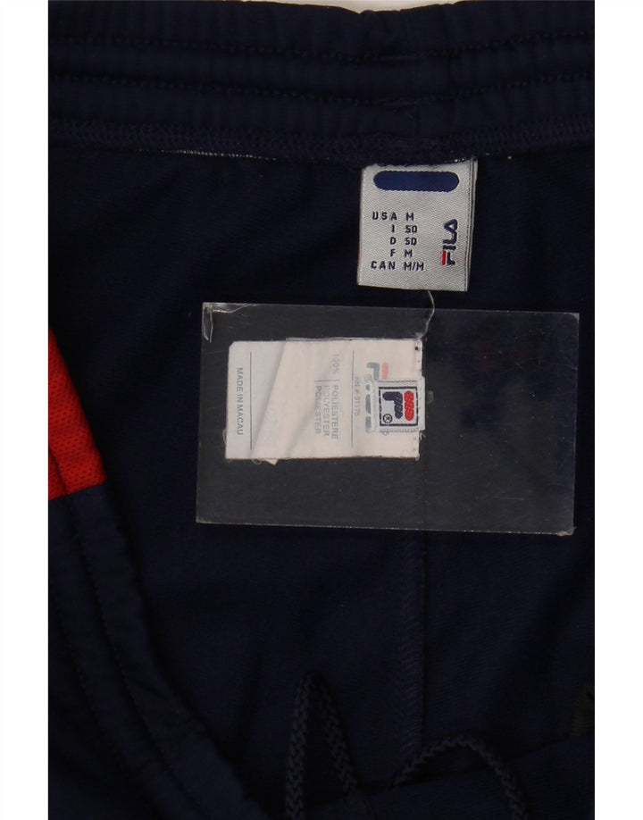 Fila Mens Tracksuit Trousers Medium Navy Blue Colourblock Polyester