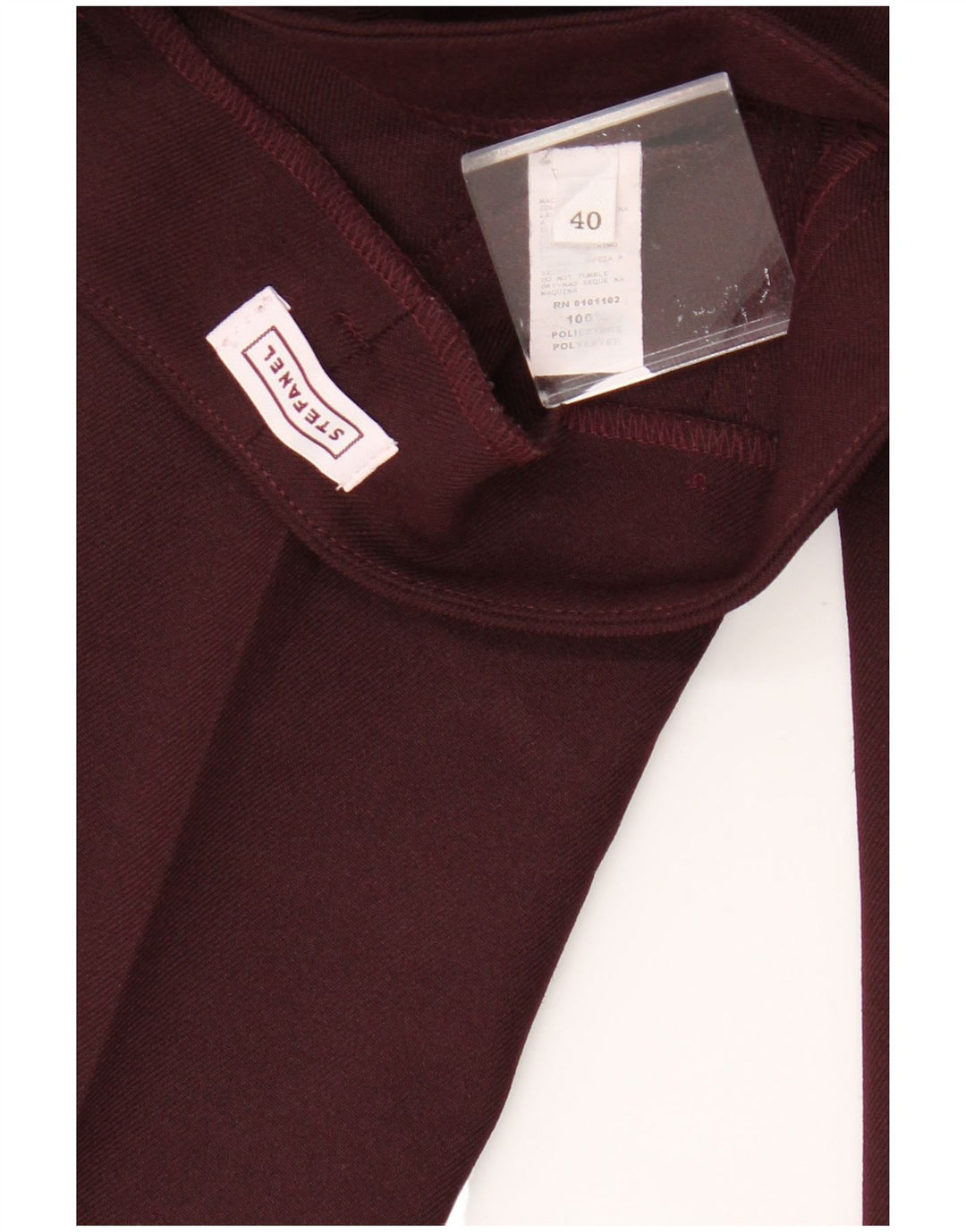 Stefanel Womens Straight Capri Trousers IT 40 Small W26 L21 Burgundy