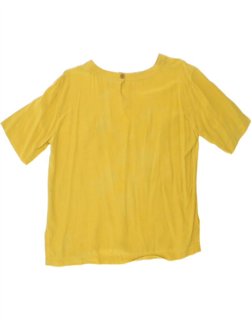 VINTAGE Womens Blouse Top UK 16 Large Yellow Silk | Vintage Vintage | Thrift | Second-Hand Vintage | Used Clothing | Messina Hembry 