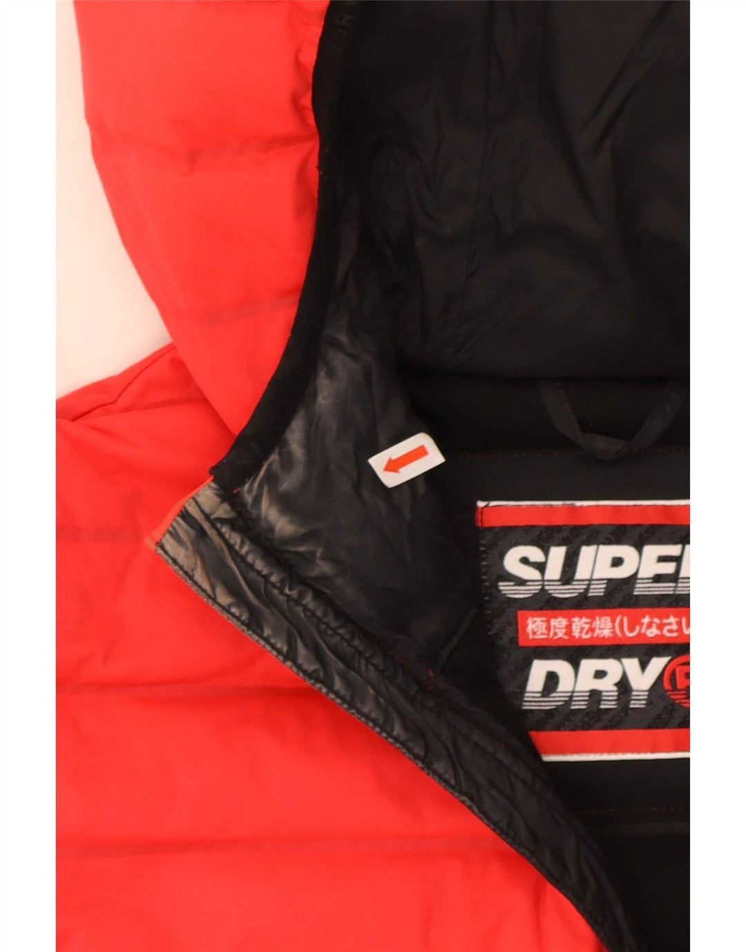 Superdry Womens Hooded Padded Jacket UK 10 Small Red Polyester