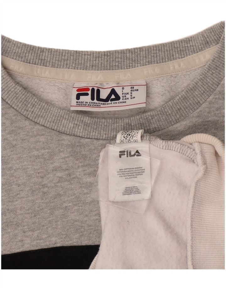 Fila Mens Graphic Sweatshirt Jumper Small Grey Colourblock Cotton