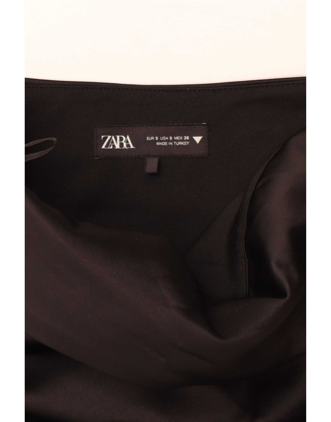 Zara Womens Crop Strapless Top UK 10 Small Black Polyester