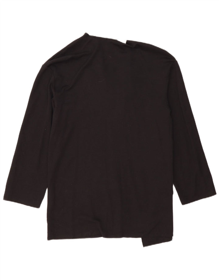 Zara Womens Longline Oversized Cardigan Top UK 10 Small Black Cotton