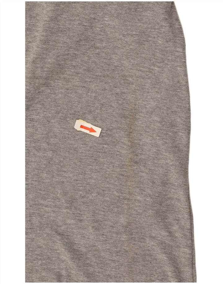 REEBOK Womens Graphic T-Shirt Top UK 14 Medium Grey Cotton