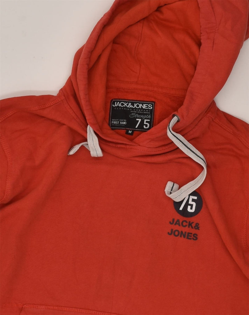 JACK & JONES Mens Graphic Hoodie Jumper Medium Red Cotton | Vintage Jack & Jones | Thrift | Second-Hand Jack & Jones | Used Clothing | Messina Hembry 