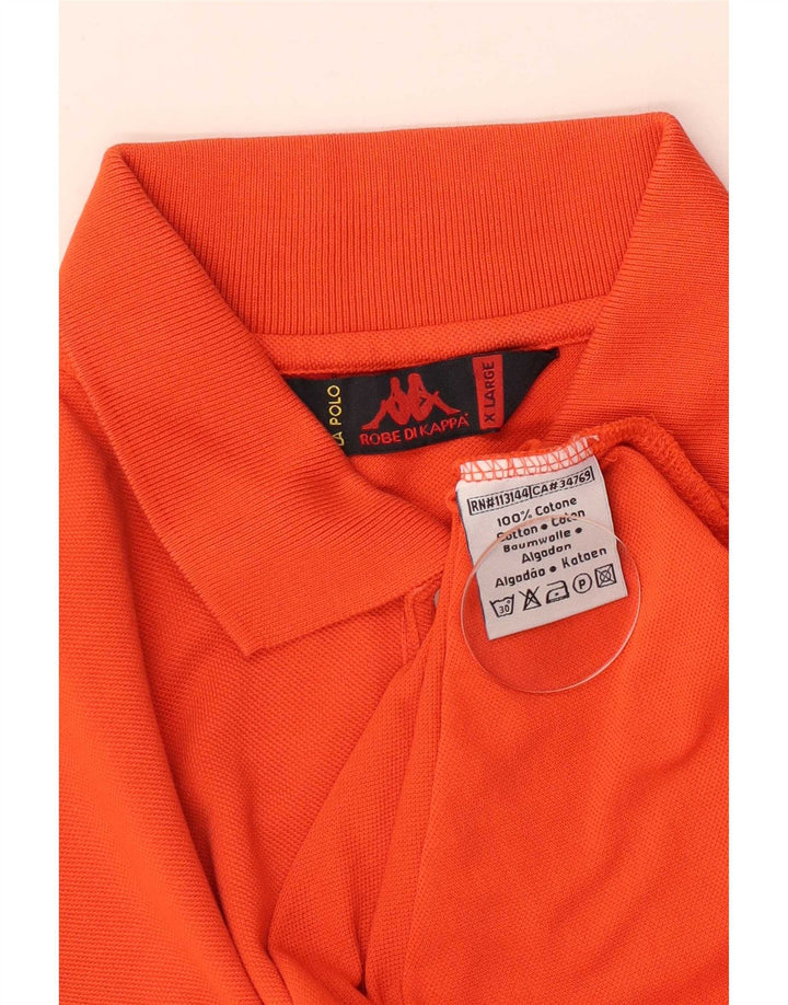 Kappa Mens Polo Shirt XL Orange Cotton