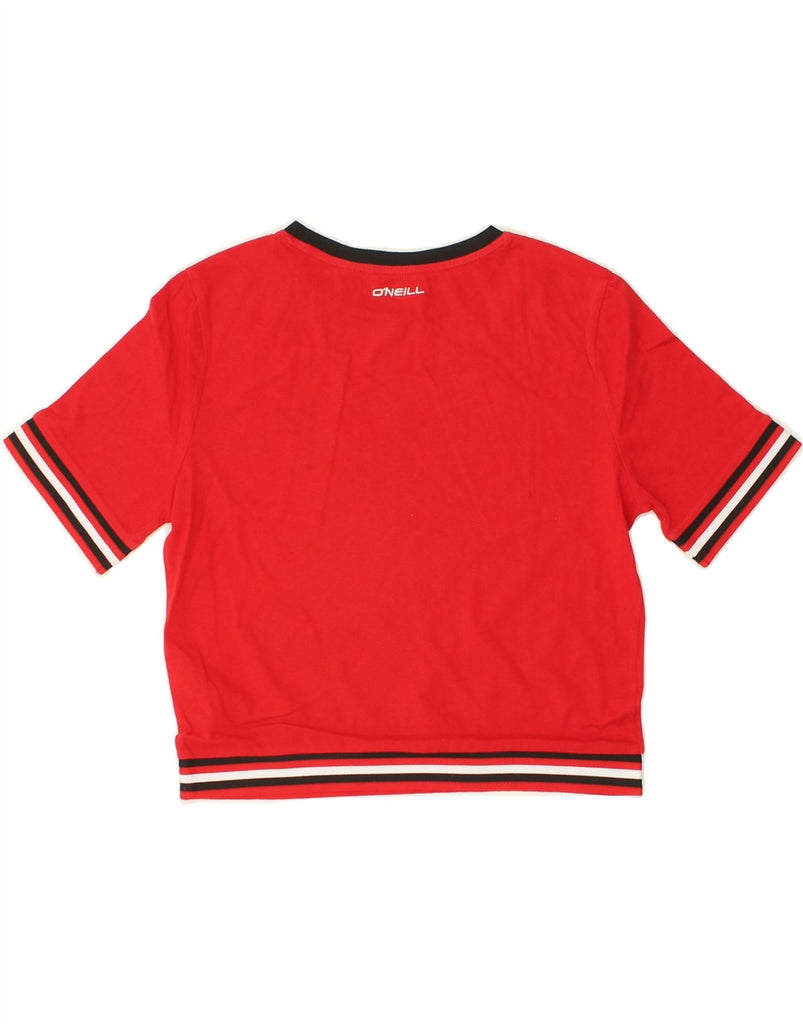 O'NEILL Womens Crop T-Shirt Top UK 8 Small Red Cotton Vintage O'Neill and Second-Hand O'Neill from Messina Hembry 