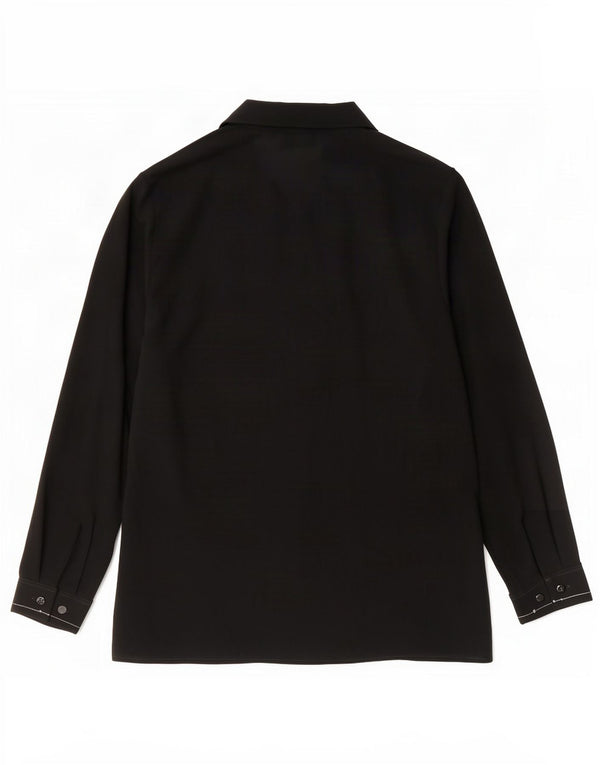 Marks & Spencer Womens St. Michael Graphic Shirt Blouse UK 14 Large Black