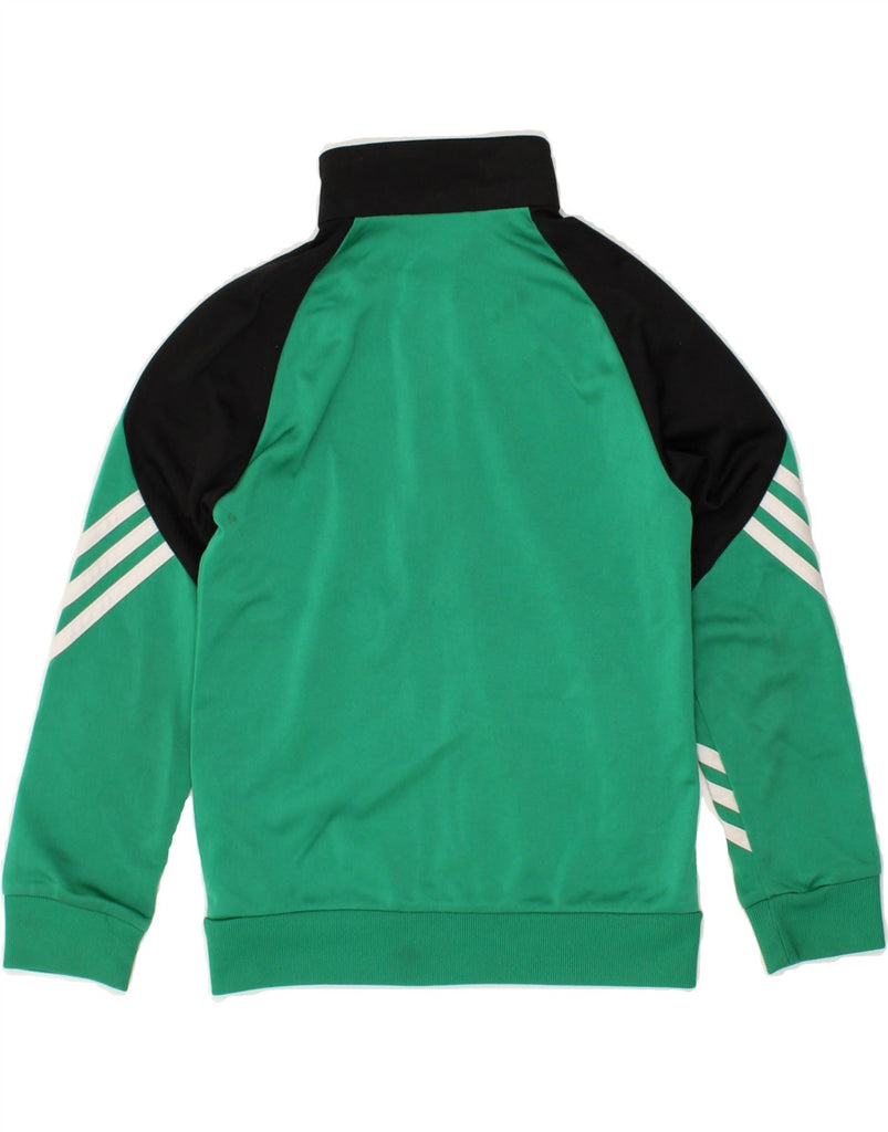 ADIDAS Boys Tracksuit Top Jacket 7-8 Years Green Colourblock | Vintage Adidas | Thrift | Second-Hand Adidas | Used Clothing | Messina Hembry 