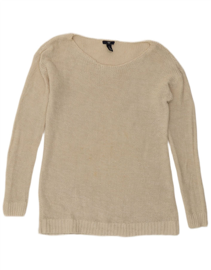 Gap Womens Boat Neck Jumper Sweater UK 12 Medium Beige Cotton
