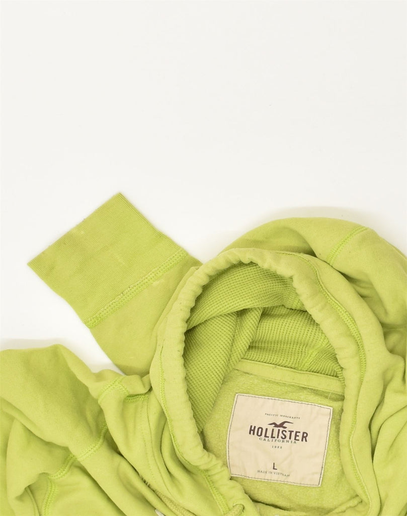 HOLLISTER Womens Graphic Hoodie Jumper UK 16 Large Green Cotton | Vintage Hollister | Thrift | Second-Hand Hollister | Used Clothing | Messina Hembry 