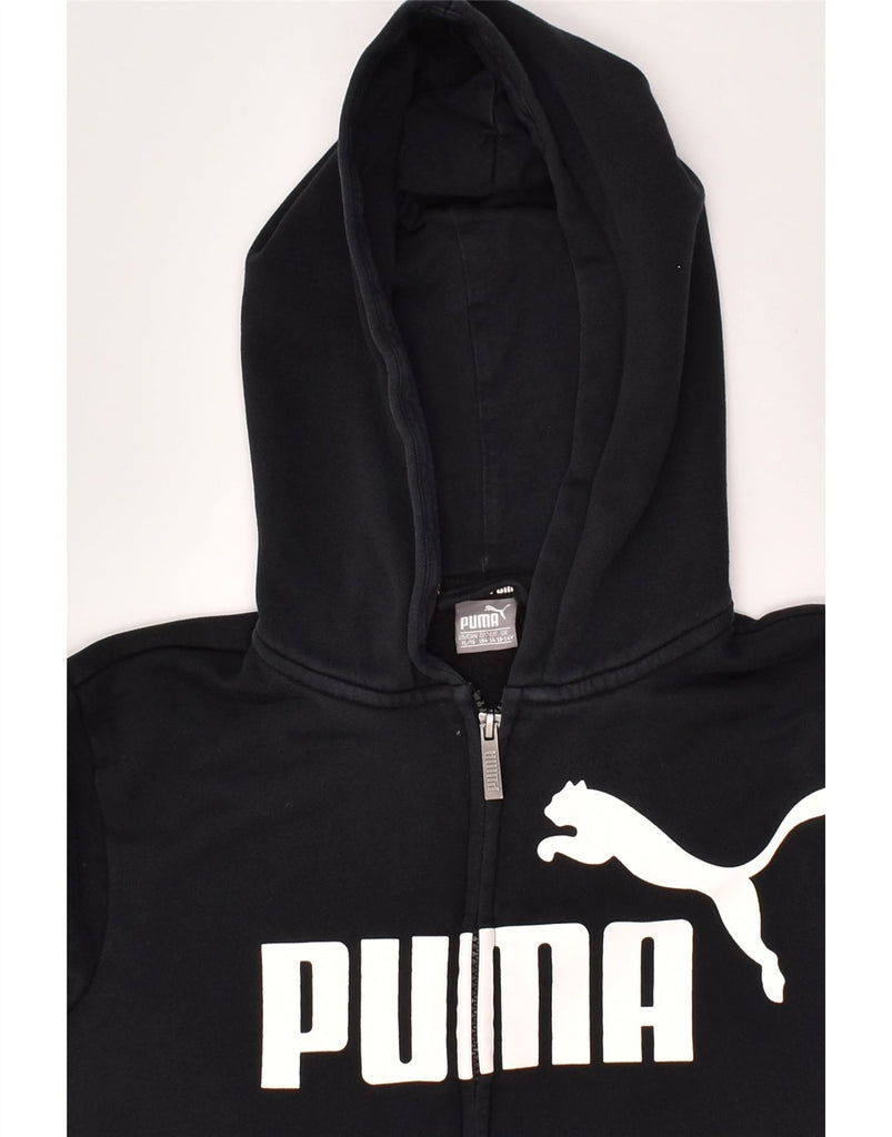 PUMA Boys Graphic Zip Hoodie Sweater 13-14 Years Black | Vintage Puma | Thrift | Second-Hand Puma | Used Clothing | Messina Hembry 