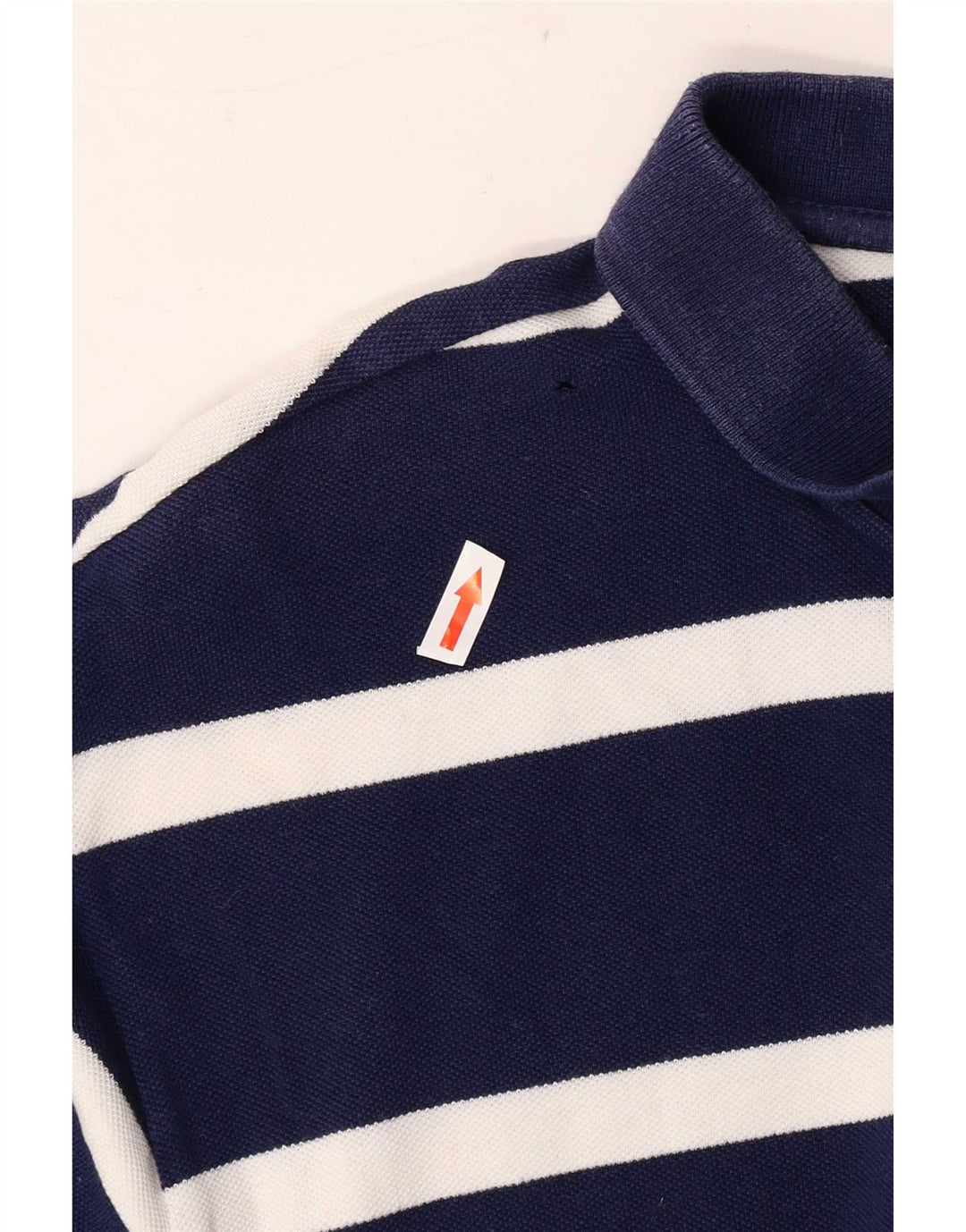 Chaps Mens Polo Shirt XL Navy Blue Striped Cotton