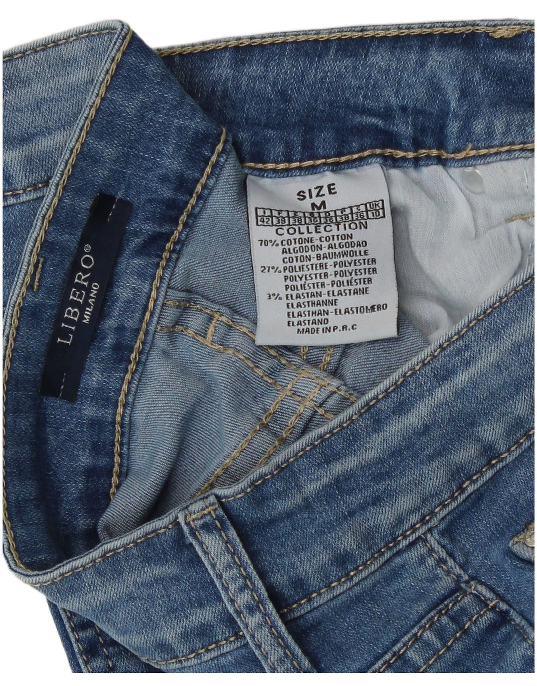 Libero Womens Slim Flared Jeans Medium W27 L31 Blue Cotton