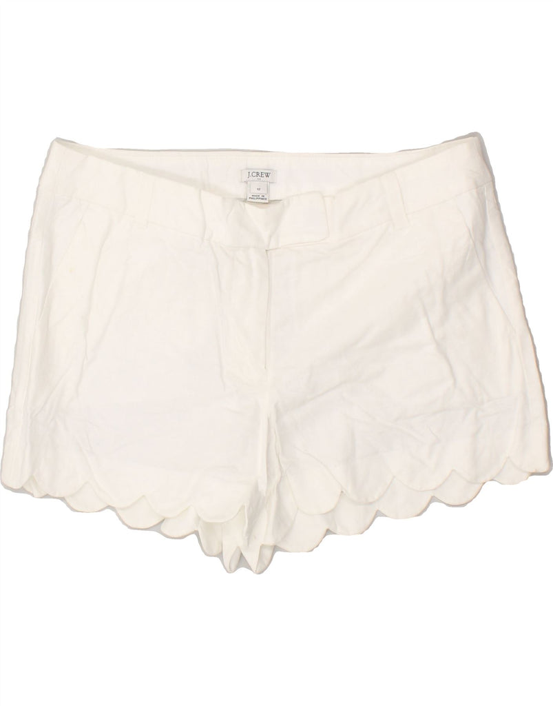 J. CREW Womens Casual Shorts US 12 Large W34 White Linen | Vintage J. Crew | Thrift | Second-Hand J. Crew | Used Clothing | Messina Hembry 