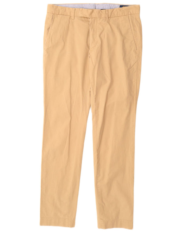 POLO RALPH LAUREN Mens Slim Tapered Chino Trousers W32 L31 Beige Cotton