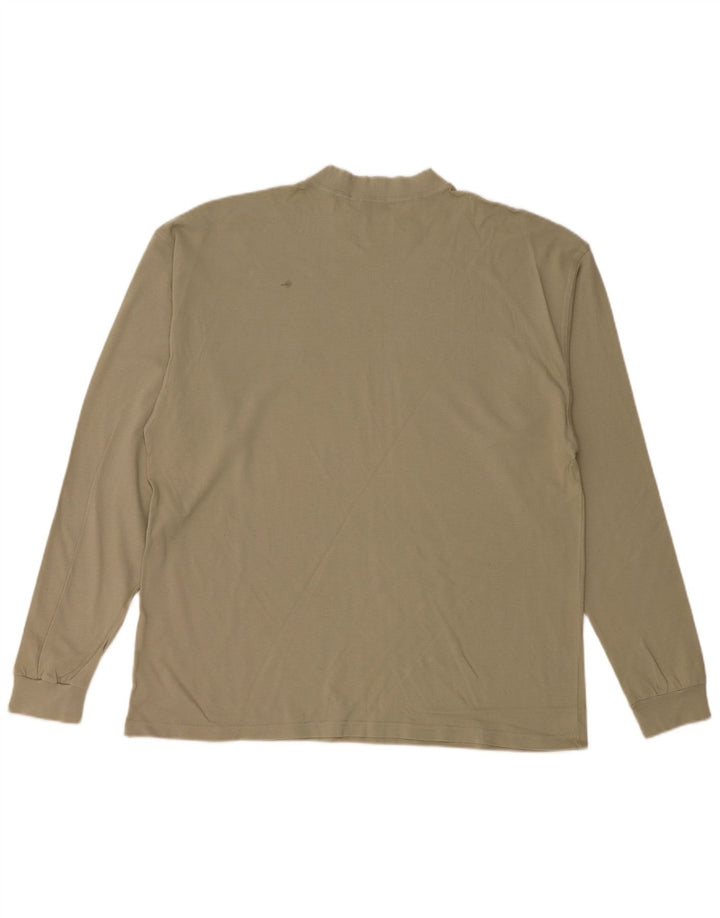 SERGIO TACCHINI Mens Top Long Sleeve Large Khaki Cotton