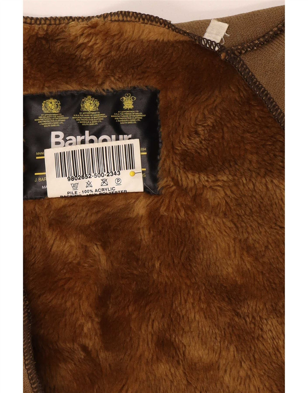 Barbour Mens Sherpa Liner Gilet Size 52 Large Brown Acrylic
