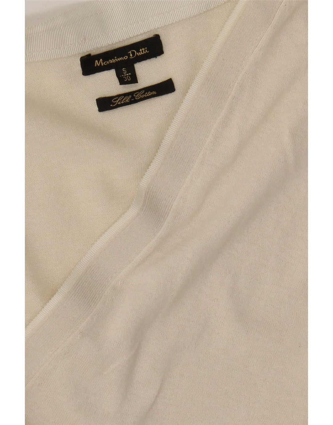 Massimo Dutti Womens Cardigan Sweater UK 10 Small Beige Silk