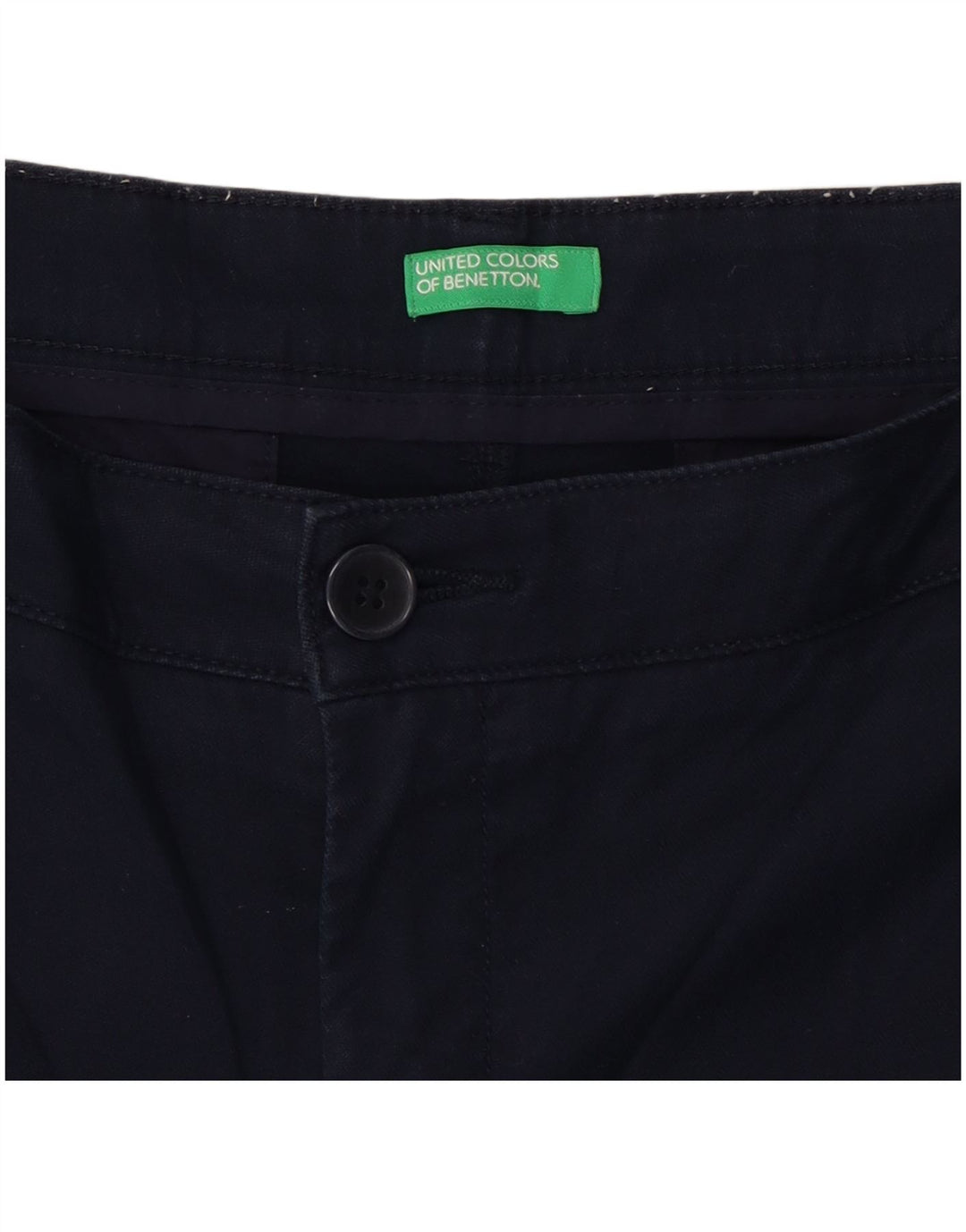 Benetton Mens Chino Shorts W34 Large  Navy Blue