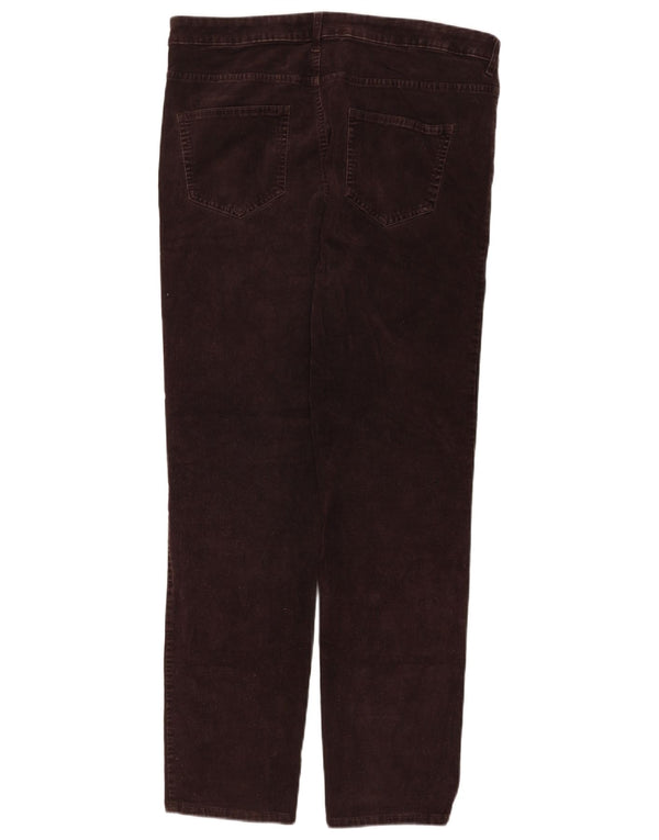 Marks & Spencer Womens Straight Corduroy Trousers UK 16 Large W34 L28 Brown