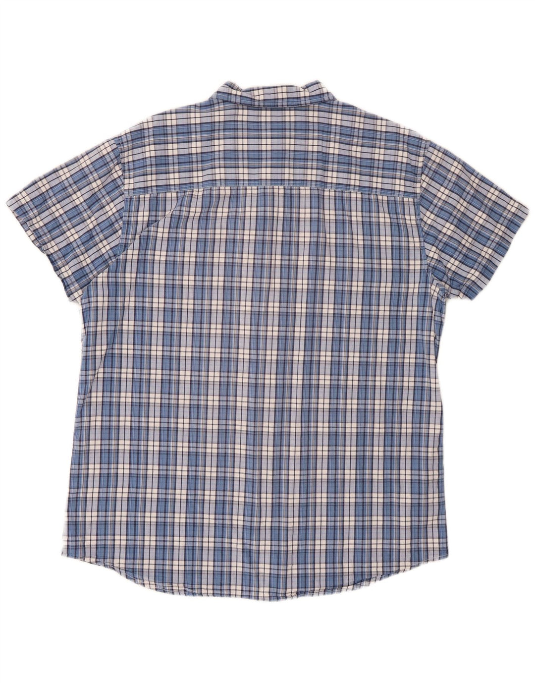 Wrangler Mens Short Sleeve Regular Fit Shirt XL Blue Check