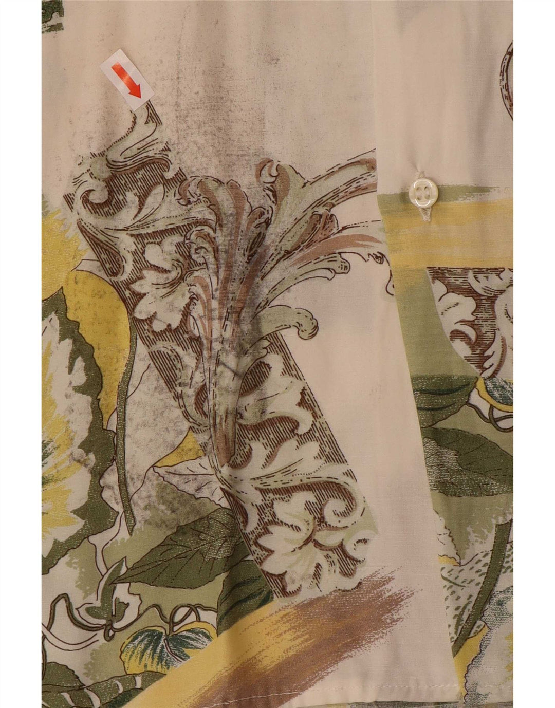 Vintage Mens Shirt Large White Floral